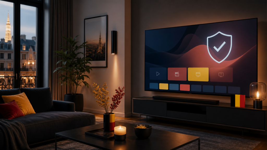 IPTV légal en Belgique dans un salon sécurisé